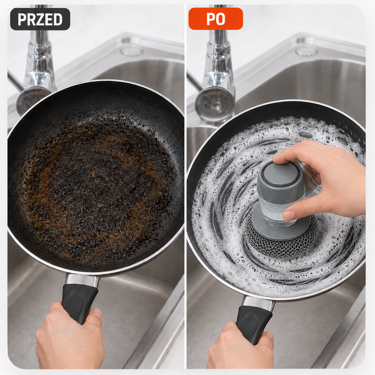Usuwanie przypaleń i zaschniętych zabrudzeń za pomocą SoapScrub